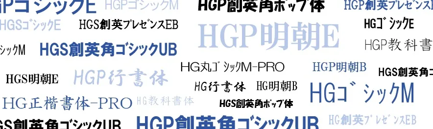 リコーHGフォント 11書体29種類
