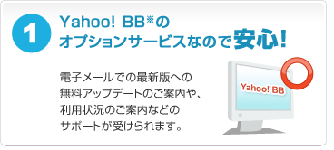 Yahoo! BB※のオプションサービスなので安心！